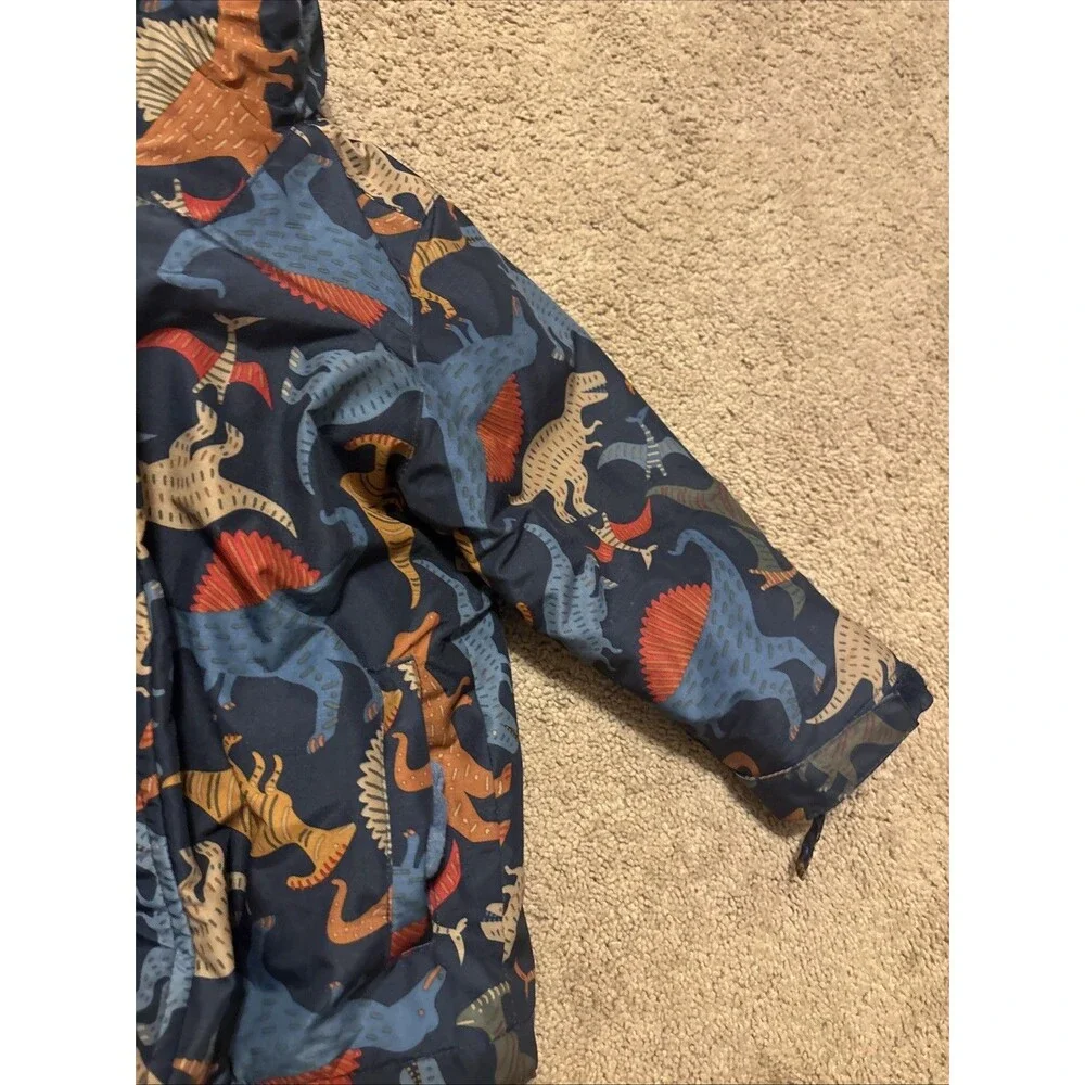 The Children's Place Boys Dinosaur Print 3 in 1 Hooded Blue Orange 3T